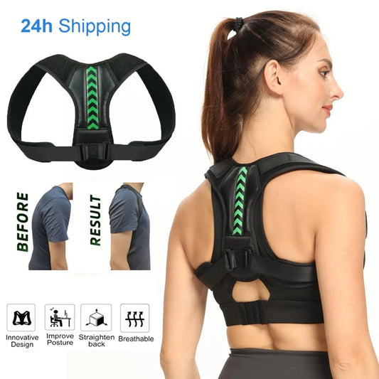 Posture Corrector for Men & Women – Adjustable Upper Back Brace
