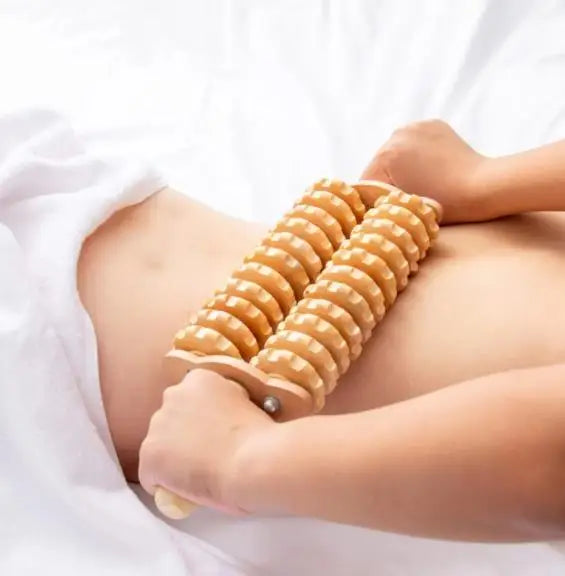 Solid Wooden Roller Massager – Full Body Relaxation Stick