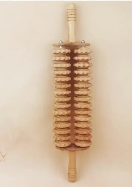 Solid Wooden Roller Massager – Full Body Relaxation Stick