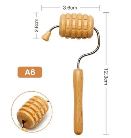 Solid Wooden Roller Massager – Full Body Relaxation Stick