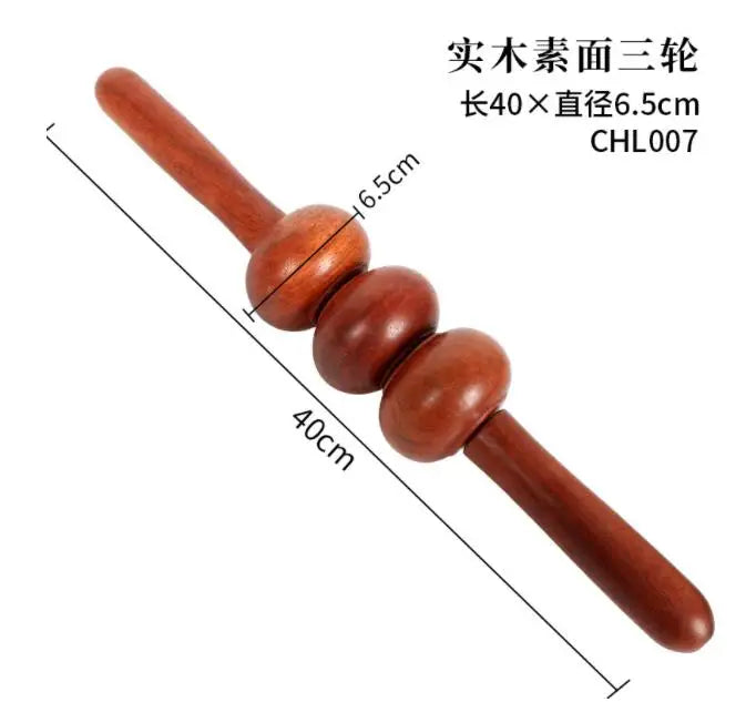 Solid Wooden Roller Massager – Full Body Relaxation Stick
