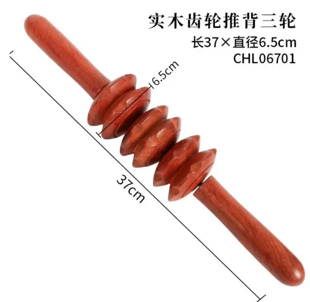 Solid Wooden Roller Massager – Full Body Relaxation Stick