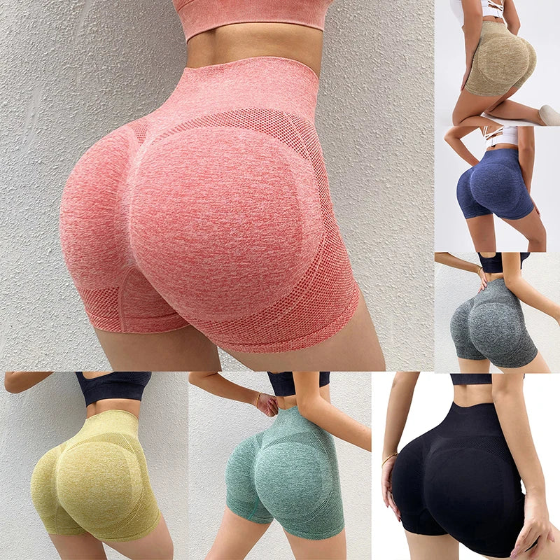 Women’s High-Waist Sports Shorts – Push Up & Quick Dry