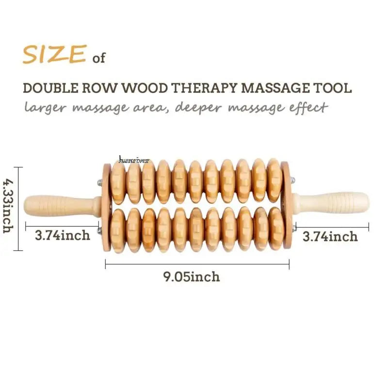 Solid Wooden Roller Massager – Full Body Relaxation Stick