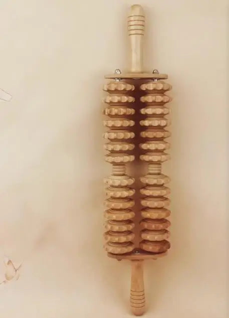 Solid Wooden Roller Massager – Full Body Relaxation Stick
