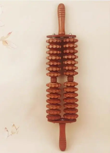 Solid Wooden Roller Massager – Full Body Relaxation Stick