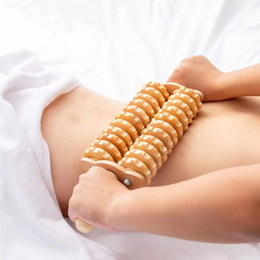 Solid Wooden Roller Massager – Full Body Relaxation Stick
